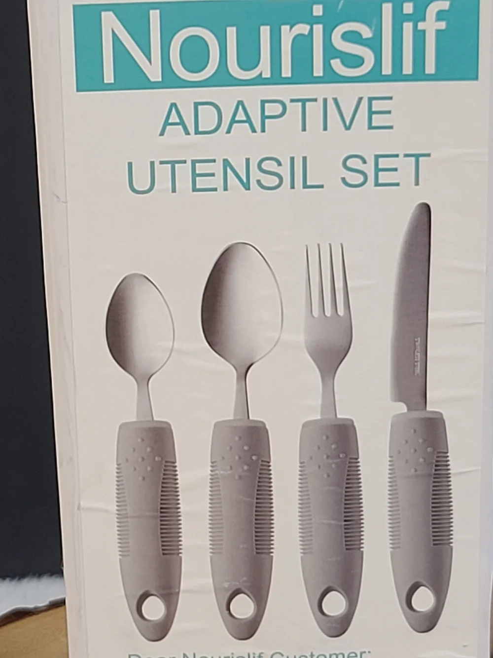 Source Unknown Nourislif Adaptive Utensil Set - Light Gray